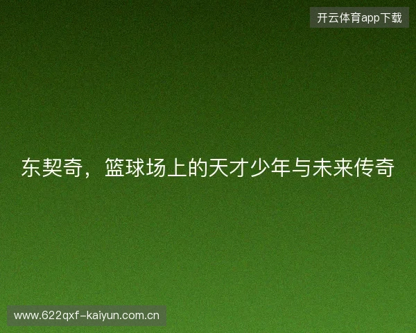 东契奇，篮球场上的天才少年与未来传奇